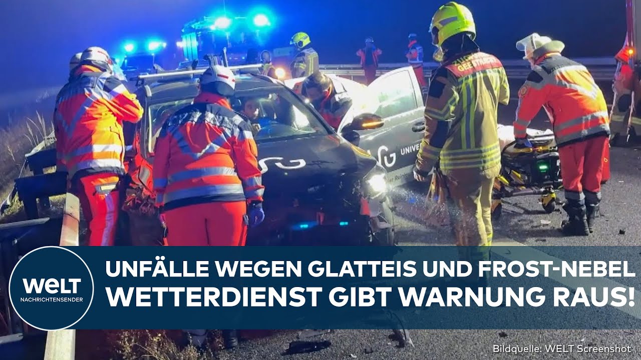 DEUTSCHLAND: Glatteis und Frost-Nebel! Viele heftige Unfälle und Verletzte! Wetterdienst warnt