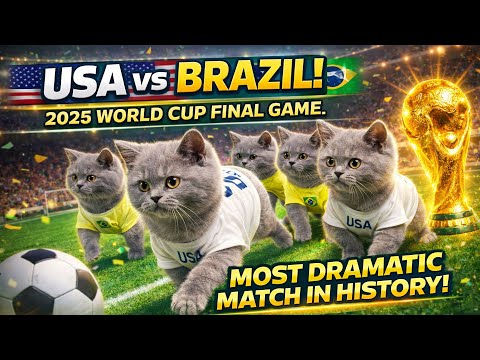 An Epic Final Turns Wild… | USA vs Brazil | Cats World Cup 2025 | Drama, Goals & a Massive Fight