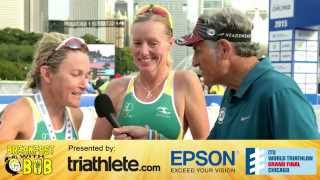 Katie Kelly and Michellie Jones at ITU Grand Final in Chicago