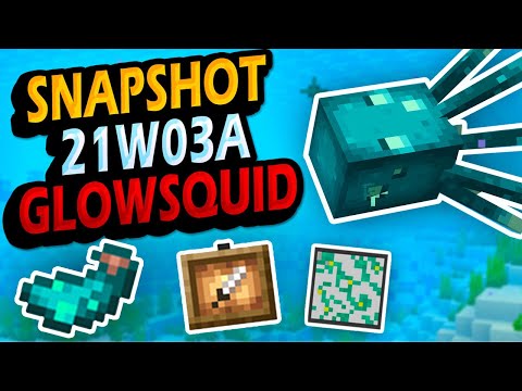 ✅ 1.17 Snapshot 21W03A 👉 BRILLIANT Squid!  Ink and Glitter Blocks!!!  Minecraft