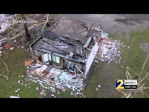 RAW: Drone video shows tornado damage in Birmingham