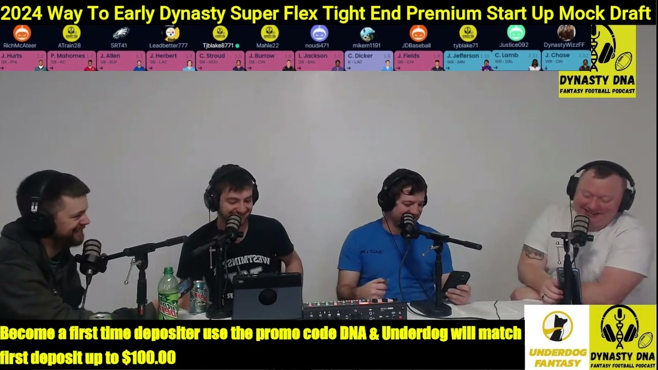 Dynasty Fantasy Football 2024 Way To Early Super Flex TE Premium Start Up Mock Draft  thumbnail