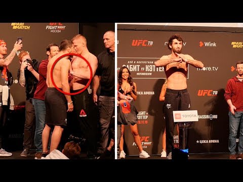 Конфликт на взвешивания перед UFC в Москве / Лучшие моменты взвешивания UFC Fight Night 163