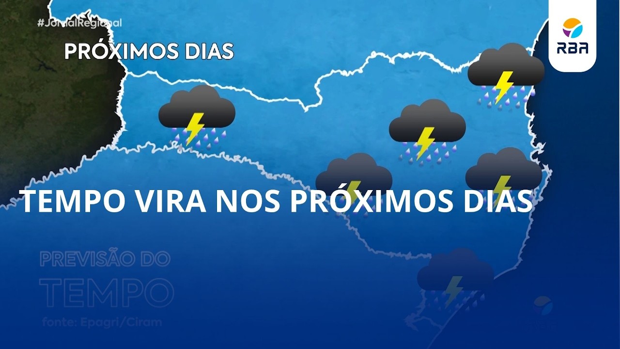 Tempo vira nos próximos dias e SC entra em alerta para temporais