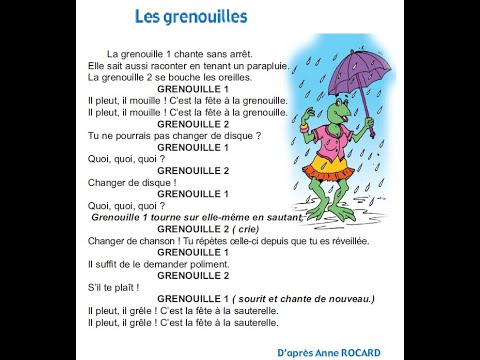 Poème les grenouilles du 4ème année primaire