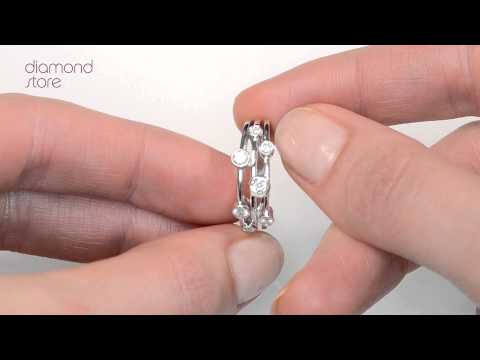 S3485 - Rain Drops Diamond 0.50ct And Platinum Rubover Ring