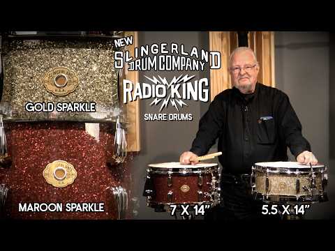 Slingerland 7x14" Radio King SPECIAL Craviotto Solid Shell Unlimted Edition Snare Drum - Gold Sparkle - VIDEO image 10