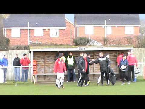 Market Drayton v Boro. The Boro Bench At The Final Whistle.