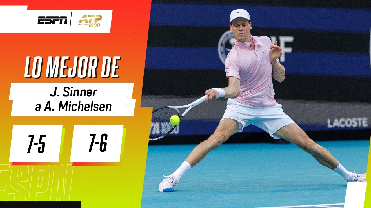 SINNER SUMÓ SU 9° VICTORIA EN FILA ANTE MICHELSEN Y SE METIÓ EN CUARTOS DE FINAL DE MIAMI | RESUMEN