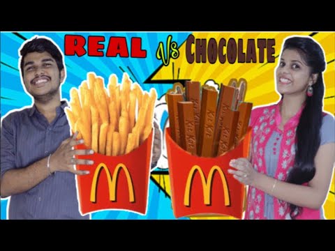 REAL vs CHOCOLATE FOOD CHALLENGE |Jenni's Hacks