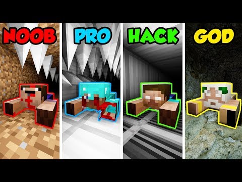 Minecraft NOOB vs. PRO. vs. HACKER vs GOD: SCARY TUNNEL in Minecraft! (Animation)