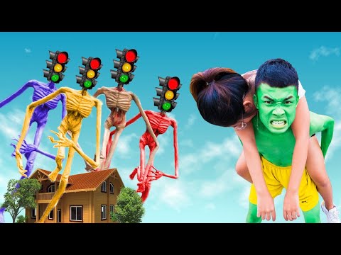 Hulk , Team Superheroes Vs Siren-Spider and Siren Head . SCP 096 By AVG BigGreen TV