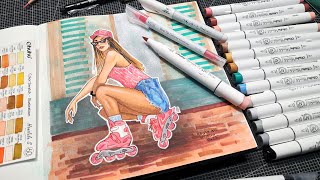 Airbrush with Markers? Sticker Technique & More! Use Your Markers!