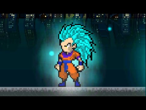Goku se transformando em Super Sayajin Blue 3 no wotu.