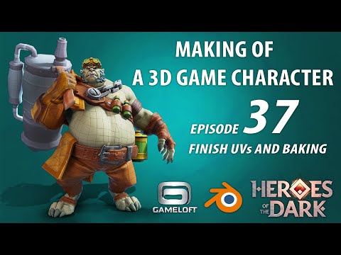 Finish UVs and baking - Create a commercial game 3D character episode 37