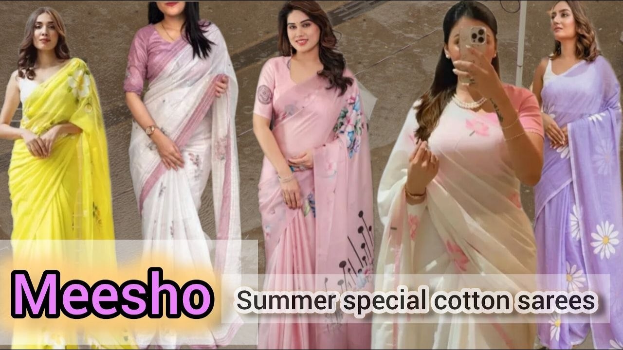 Meesho Saree Haul for Summer 🌼 | Light, Breezy & Beautiful Sarees #saree #meesho #shopping
