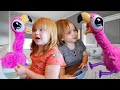 2 PiNK FLAMiNGO PETS!!  Adley and Niko Learn to feed and potty train new pretend pet animal friends