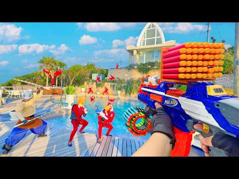 Nerf War | Amusement Park Battle 141 (Nerf First Person Shooter)