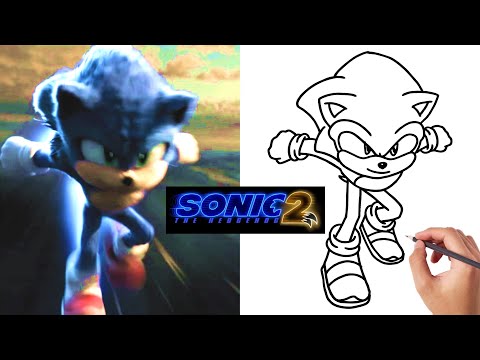 How to draw SONIC 2 the movie 2022 | Sonic the hedgehog easy coloring tutorial Sonic Sega