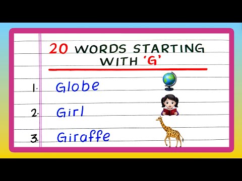 Words Starting with "G" | 20 Words Starting with Letter 'G' | G Beginning Words