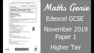 Edexcel GCSE Maths November 2019 1H Exam Paper Walkthrough