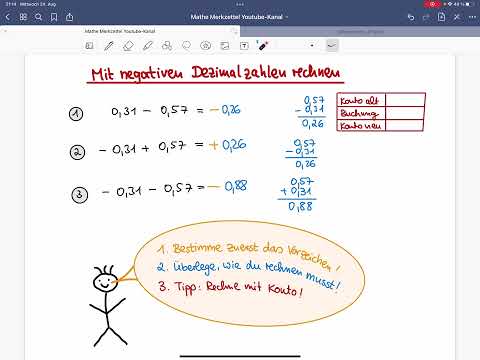 Mit negativen Dezimalzahlen rechnen, Addition, Substraktion, rationale Zahlen, Tipps und Tricks￼