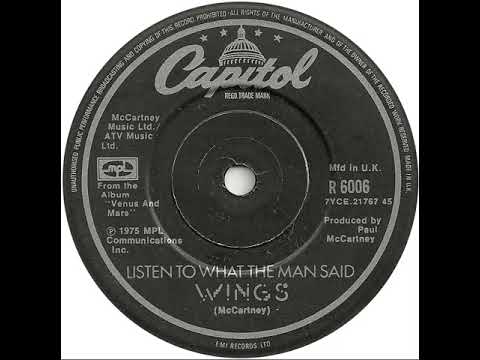 UK New Entry 1975 (121) Wings - Listen To What The Man Said