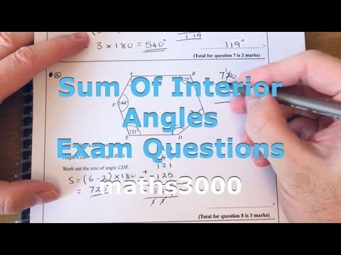 Angles In Polygons GCSE Maths Exam Questions (Sum of interior angles in pentagons and hexagons).