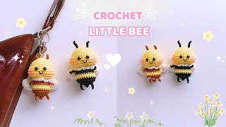 How to crochet a bee step by step 🐝  Crochet bee amigurumi keychain 🐝 