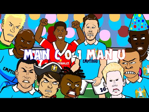 Manchester City vs Manchester United 0-1 2016 (Marcus Rashford goal Cartoon Highlights Demichelis)