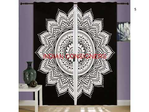 Indian consigners cotton window printed mandala curtain, for...