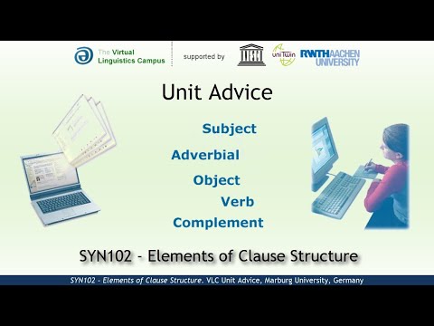 SYN102 - Unit Advice (Elements of Clause Structure)