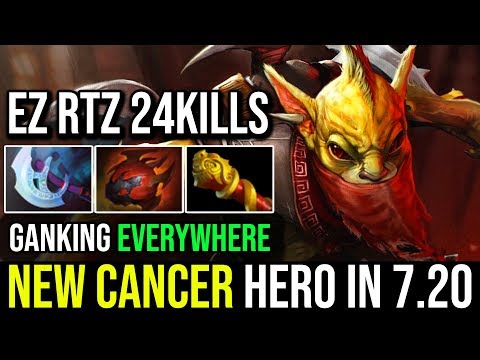 New Cancer Hero in 7.20 - Epic Pro Mid Ganking Bounty Hunter Delete RTZ LS 24KIlls Fun Game Dota 2