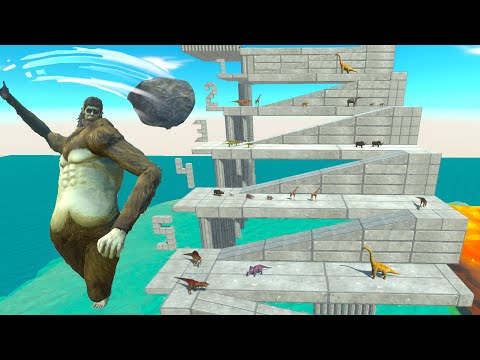 TITAN BEAST CHALLENGE Zigzag Stairs - Animal Revolt Battle Simulator