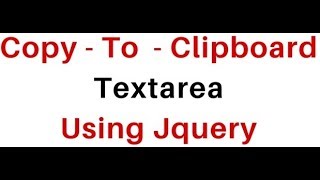 textarea text how to copy to clipboard using jquery