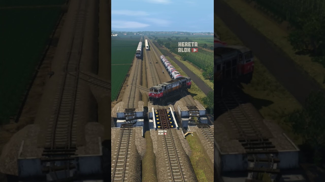 Kereta Api Tangki Pindah Rel Di Jembatan Putus #keretaapi #train #railway #automobile