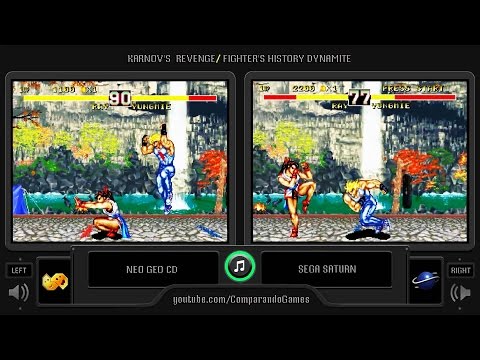 Karnov's Revenge (Neo Geo Cd vs Sega Saturn) Side by Side Comparison (Fighter's History Dynamite)