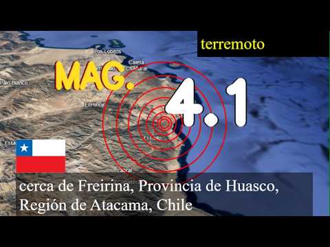 Terremoto cerca de Freirina, Provincia de Huasco, Región de Atacama, Chile Terremoto de magnitud 4,
