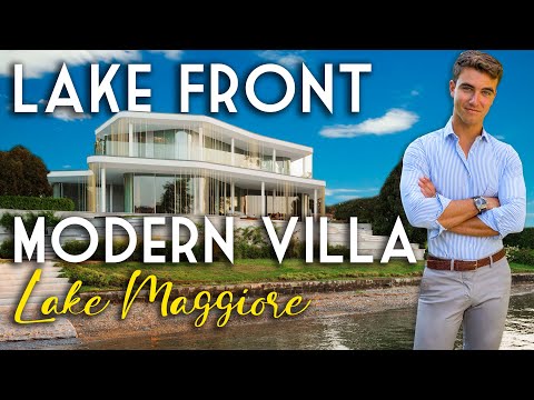 LUXURY MODERN VILLA FOR SALE ON THE SHORES OF LAKE MAGGIORE, WATERFRONT PROPERTY IN ITALY