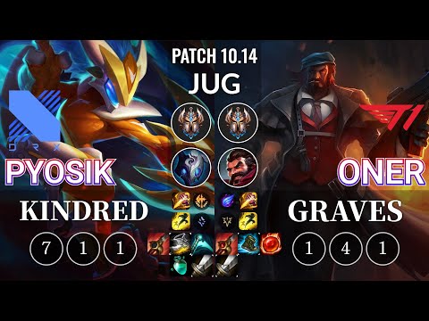 DRX Pyosik Kindred vs T1 Oner Graves Jungle - KR Patch 10.14