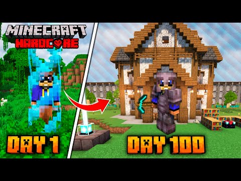 I SURVIVED 100 DAYS IN A 1x1 BORDER IN MINECRAFT HARDCORE