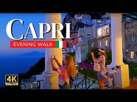CAPRI, ITALY 🍋 Evening Walk: The Most Luxurious Island 🇮🇹4K
