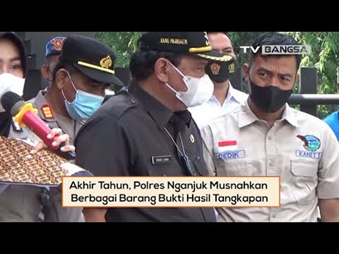 Akhir Tahun, Polres Nganjuk Musnahkan Berbagai Barang Bukti Hasil Tangkapan