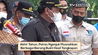 Akhir Tahun, Polres Nganjuk Musnahkan Berbagai Barang Bukti Hasil Tangkapan