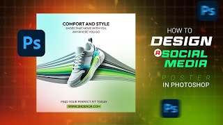 creating a stunning shoe poster in photoshop from scratch || 3 min tutorial