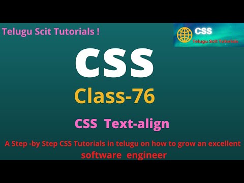 CSS||Class-76||CSS Text-Align||CSS Tutorial for Beginners - in Telugu and English