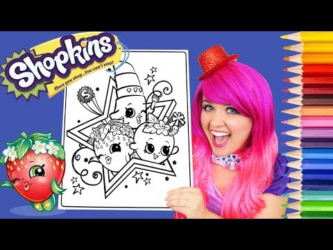 Coloring Shopkins Strawberry Kiss, Lippy Lips, Apple Blossom Colored Pencil | KiMMi THE CLOWN Video