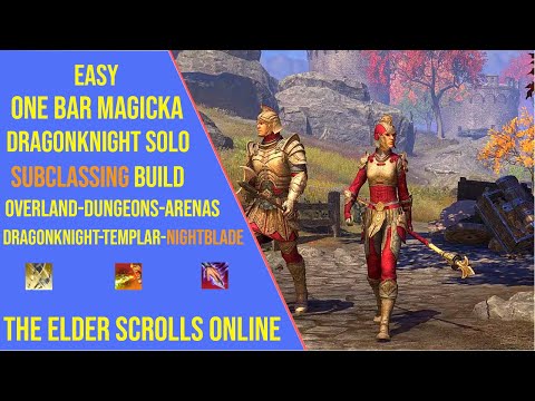 Easy One Bar Magicka Dragonknight Solo Build for ESO Update 47 - Subclassing Build