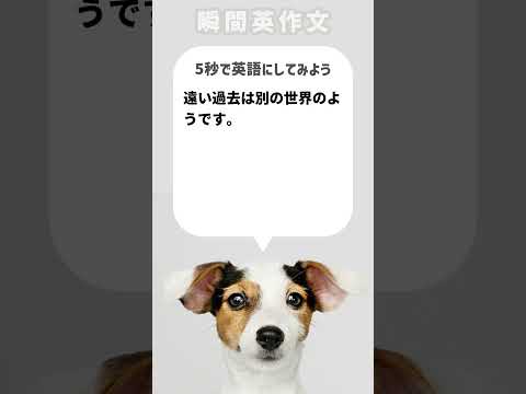 【瞬間英作文】遠い過去は別の世界のようです。