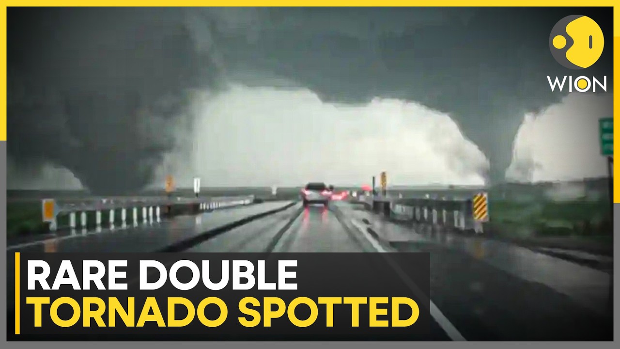 Rare Double Tornado Spotted Swirling Across Western Sweden's Lakes and Fields | WION